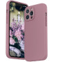 Husa din silicon compatibila cu iPhone 13 cu protectie la camera,silk touch, interior din catifea, Dark lila