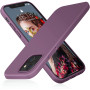 Husa din silicon compatibila cu iPhone 13 cu protectie la camera,silk touch, interior din catifea, Dark lila