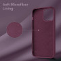 Husa din silicon compatibila cu iPhone 13 cu protectie la camera,silk touch, interior din catifea, Dark lila