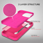 Husa din silicon compatibila cu iPhone 13 cu protectie la camera,silk touch, interior din catifea, Roz neon