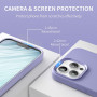 Husa din silicon compatibila cu iPhone 13 Pro cu protectie la camera,silk touch, interior din catifea, Lila