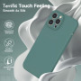 Husa din silicon compatibila cu iPhone 13 Pro cu protectie la camera,silk touch, interior din catifea, Verde inchis