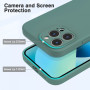 Husa din silicon compatibila cu iPhone 13 Pro cu protectie la camera,silk touch, interior din catifea, Verde inchis