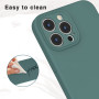 Husa din silicon compatibila cu iPhone 13 Pro cu protectie la camera,silk touch, interior din catifea, Verde inchis