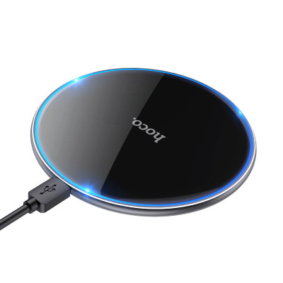 Incarcator Wireless, Hoco CW6 Pro, Fast Charging Pad 15W, Negru