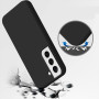 Husa din silicon compatibila cu Samsung Galaxy S22 cu protectie la camera, silk touch, interior din catifea, Negru