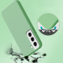 Husa din silicon compatibila cu Samsung Galaxy S22 cu protectie la camera, silk touch, interior din catifea, Mint Green