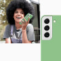 Husa din silicon compatibila cu Samsung Galaxy S22 cu protectie la camera, silk touch, interior din catifea, Mint Green