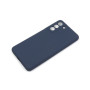 Husa din silicon compatibila cu Samsung Galaxy S22 cu protectie la camera, silk touch, interior din catifea, Navy Blue