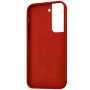 Husa din silicon compatibila cu Samsung Galaxy S22 cu protectie la camera, silk touch, interior din catifea, Rosu