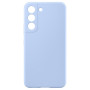 Husa din silicon compatibila cu Samsung Galaxy S22 cu protectie la camera, silk touch, interior din catifea, Sky Blue