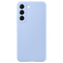 Husa din silicon compatibila cu Samsung Galaxy S22 cu protectie la camera, silk touch, interior din catifea, Sky Blue