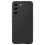 Husa din silicon compatibila cu Samsung Galaxy S22 Plus cu protectie la camera, silk touch, interior din catifea, Negru