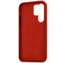 Husa din silicon compatibila cu Samsung Galaxy S22 Ultra cu protectie la camera, silk touch, interior din catifea, Rosu