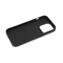 Husa din silicon compatibila cu iPhone 14, silk touch, interior din catifea, Negru