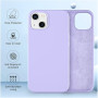 Husa din silicon compatibila cu iPhone 14, silk touch, interior din catifea, Mov