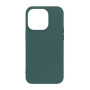 Husa din silicon compatibila cu iPhone 14, silk touch, interior din catifea, Verde