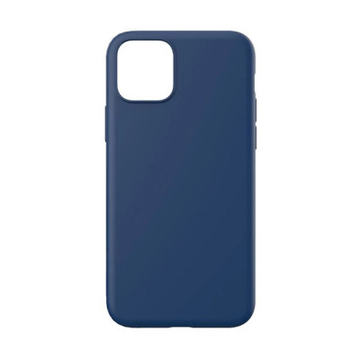 Husa din silicon compatibila cu iPhone 14 Pro Max, silk touch, interior din catifea, Deep Blue