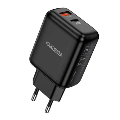 Incarcator retea 30W PD, Fast charge Kakusiga KSC-668, USB - Type-C, Negru