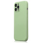 Husa din silicon compatibila cu iPhone 14, silk touch, interior din catifea cu decupaje la camere, Verde deschis