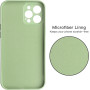 Husa din silicon compatibila cu iPhone 14, silk touch, interior din catifea cu decupaje la camere, Verde deschis