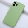 Husa din silicon compatibila cu iPhone 14, silk touch, interior din catifea cu decupaje la camere, Verde deschis