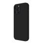 Husa din silicon compatibila cu iPhone 14 Plus, silk touch, interior din catifea cu decupaje la camere, Negru