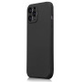 Husa din silicon compatibila cu iPhone 14 Pro Max, silk touch, interior din catifea cu decupaje la camere, Negru