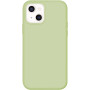 Husa din silicon compatibila cu iPhone 14, silk touch, interior din catifea, camera bump, Verde deschis