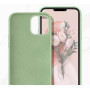 Husa din silicon compatibila cu iPhone 14, silk touch, interior din catifea, camera bump, Verde deschis