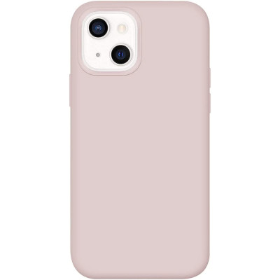 Husa din silicon compatibila cu iPhone 14, silk touch, interior din catifea, camera bump, Roz deschis