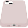 Husa din silicon compatibila cu iPhone 14, silk touch, interior din catifea, camera bump, Roz deschis