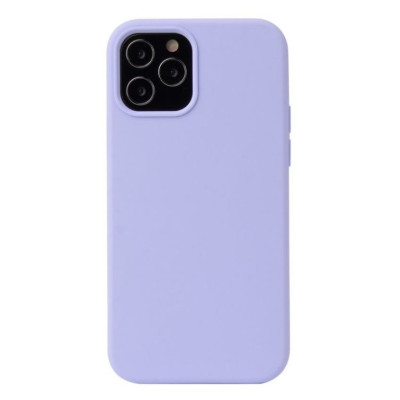 Husa din silicon compatibila cu iPhone 14 Plus, silk touch, interior din catifea, camera bump, Mov