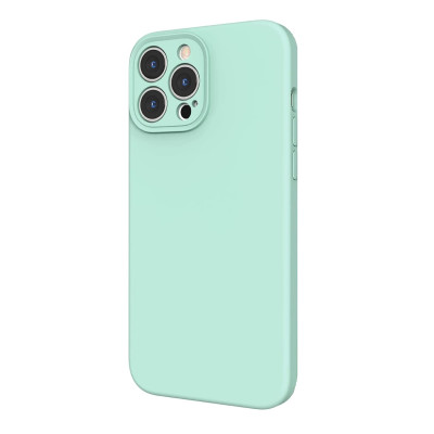 Husa din silicon compatibila cu iPhone 11 Pro, silk touch, interior din catifea cu decupaje la camere, Albastru deschis