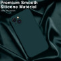 Husa din silicon compatibila cu iPhone 13 Pro Max, silk touch, interior din catifea cu decupaje la camere, Verde inchis