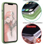 Husa din silicon compatibila cu iPhone 11, silk touch, interior din catifea, camera bump, Verde deschis