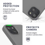 Husa din silicon compatibila cu iPhone 13, silk touch, interior din catifea, camera bump, Gri