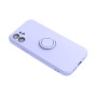 Husa compatibila cu iPhone 14 Plus, silicon, inel rotativ pentru prindere magnetica, interior din catifea, Violet