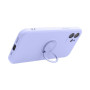 Husa compatibila cu Samsung Galaxy S21 FE, silicon, inel rotativ pentru prindere magnetica, interior din catifea, Violet