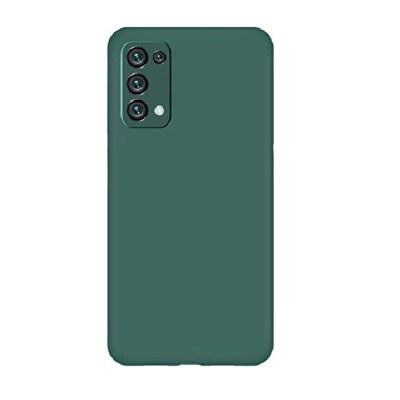 Husa din silicon compatibila cu Oppo Reno 5 5G, silk touch, interior din catifea, Verde inchis