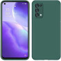 Husa din silicon compatibila cu Oppo Reno 5 5G, silk touch, interior din catifea, Verde inchis