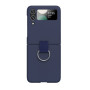 Husa pentru Samsung Galaxy Z Flip 4 din policarbonat cu inel de prindere si protectie pentru camere, Albastru inchis