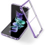 Husa pentru Samsung Galaxy Z Flip 4 din policarbonat cu margini colorate si protectie pentru camere, Mov