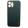 Husa compatibila cu iPhone 14, Piele ecologica, Full protection, Verde inchis