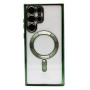 Husa Luxury tip MagSafe compatibila cu Samsung Galaxy S23, Full protection, Margini colorate, Verde inchis