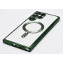 Husa Luxury tip MagSafe compatibila cu Samsung Galaxy S23, Full protection, Margini colorate, Verde inchis