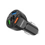 Incarcator Priza Auto Kakusiga KSC-493, 3xUSB-A PD 20W Fast Charge cu cablu USB-C, Negru