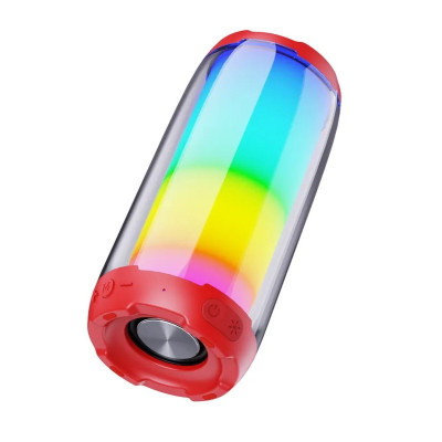 Boxa Portabila TWS Kakusiga KSC-611 360 Colorful Light, Bluetooth 5.0, Rosu