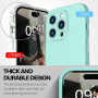 Husa de protectie din silicon pentru Apple iPhone 7 Plus, SoftTouch, interior microfibra, Verde Menta