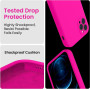 Husa de protectie din silicon pentru Apple iPhone 7 Plus, SoftTouch, interior microfibra, Roz Neon